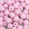 Soft Pink Silicone Teething Beads 6pcs - 15mm