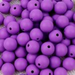 Purple Silicone Teething Beads 6pcs - 15mm