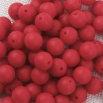 Red Silicone Teething Beads 10pcs - 12mm