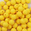 Yellow Silicone Teething Beads 6pcs - 15mm