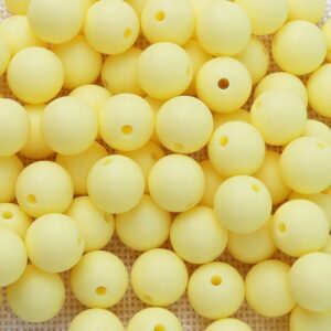 Beige Silicone Teething Beads 10pcs - 12mm