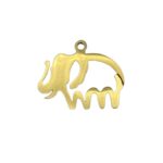 Metal elephant jewelry gold charm