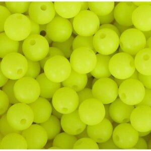 Light Lime Silicone Teething Beads 10pcs - 9mm