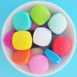 Square silicone teething beads