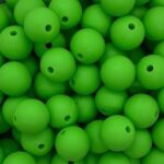 Green Silicone Teething Beads 10pcs - 9mm