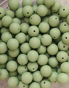 Khaki Silicone Teething Beads 10pcs - 9mm