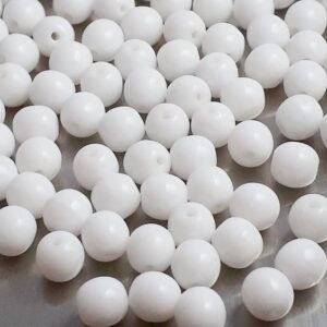 White Silicone Teething Beads 6pcs - 15mm