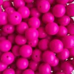 Hot Pink Silicone Teething Beads 10pcs - 9mm