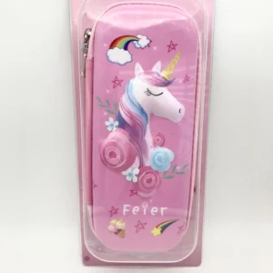 3D unicorn pen case (light pink)