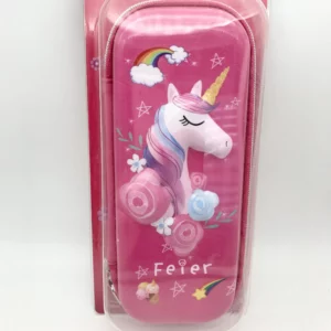 3D unicorn pen case (dark pink)