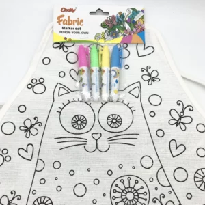 Fabric marker set (cat apron+4 markers)
