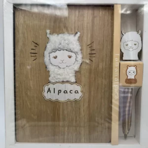 Lamb A5 notebook and pen set (medium dark wood)