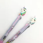 3 color ink unicorn pen (black, blue & pink)