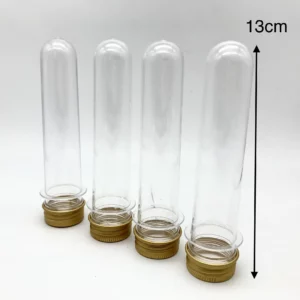 Gold lid plastic container long