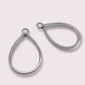 Jewelry tear drop silver colour (2pcs)