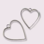 Jewelry heart silver colour (2pcs)