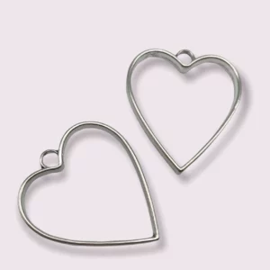 Jewelry heart silver colour (2pcs)
