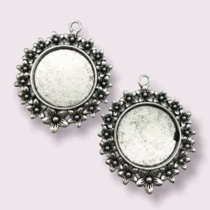Earrings / pendants metal base 06 (2pcs)