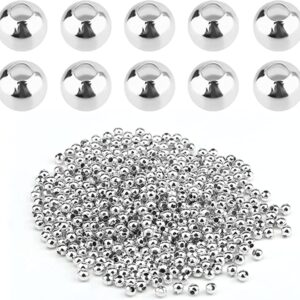 Round plastic beads silver