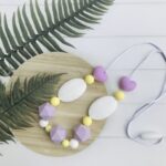 Teething chain - lilac mixed beads