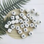 Square silicone alphabet beads letter P