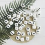 Square silicone alphabet beads letter Z