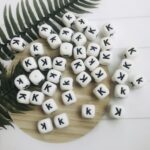 Square silicone alphabet beads letter K