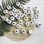 Square silicone alphabet beads letter X