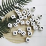 Square silicone alphabet beads letter C