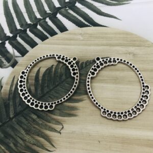 Jewellery silver metal earrings 2pcs