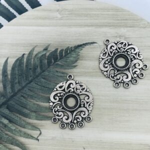 Jewellery round metal earrings 2pcs
