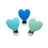 Heart silicone teether clips 1pc