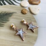 Rose Gold Star Drop Earrings