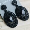 Black Rhinestones Drop Earrings