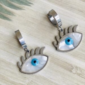 Evil Eye Earrings - Silver 2