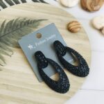 Black Rhinestone Drop Earrings