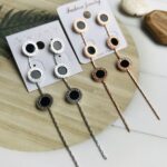 Stud Drop Clock Earrings