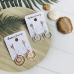 Stud Drop Clock Rings Earrings