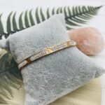 Gold Bracelet with Silver Rhinestones