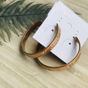 Rose Gold Circle Earrings 26