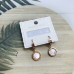Rose Gold Clock Drop Earrings 14