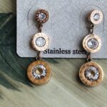 Rose Gold Stud Drop Clock Earrings 17