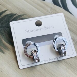 Silver Stud Clock Earrings 22