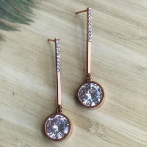 Rose Gold Rhinestone Drop Earrings 27