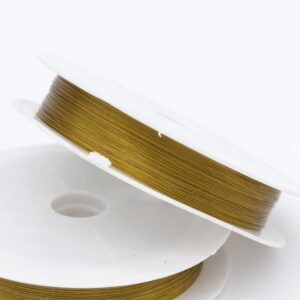 70m, 0.3mm Gold Stainless Steel Wire Beading Thread Spool