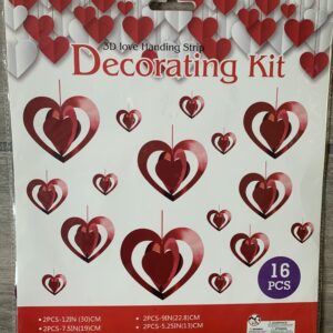 3D Hanging Valentine's Decorating Kit 16pcs