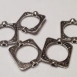 Silver Square Bead Frames 5pcs