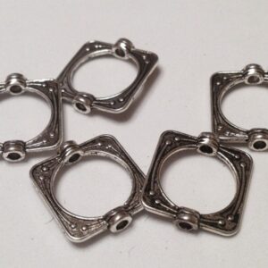 Silver Square Bead Frames 5pcs