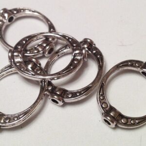 Silver Oval Bead Frames 4pcs
