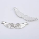 Silver Angel Wings Connector Charm